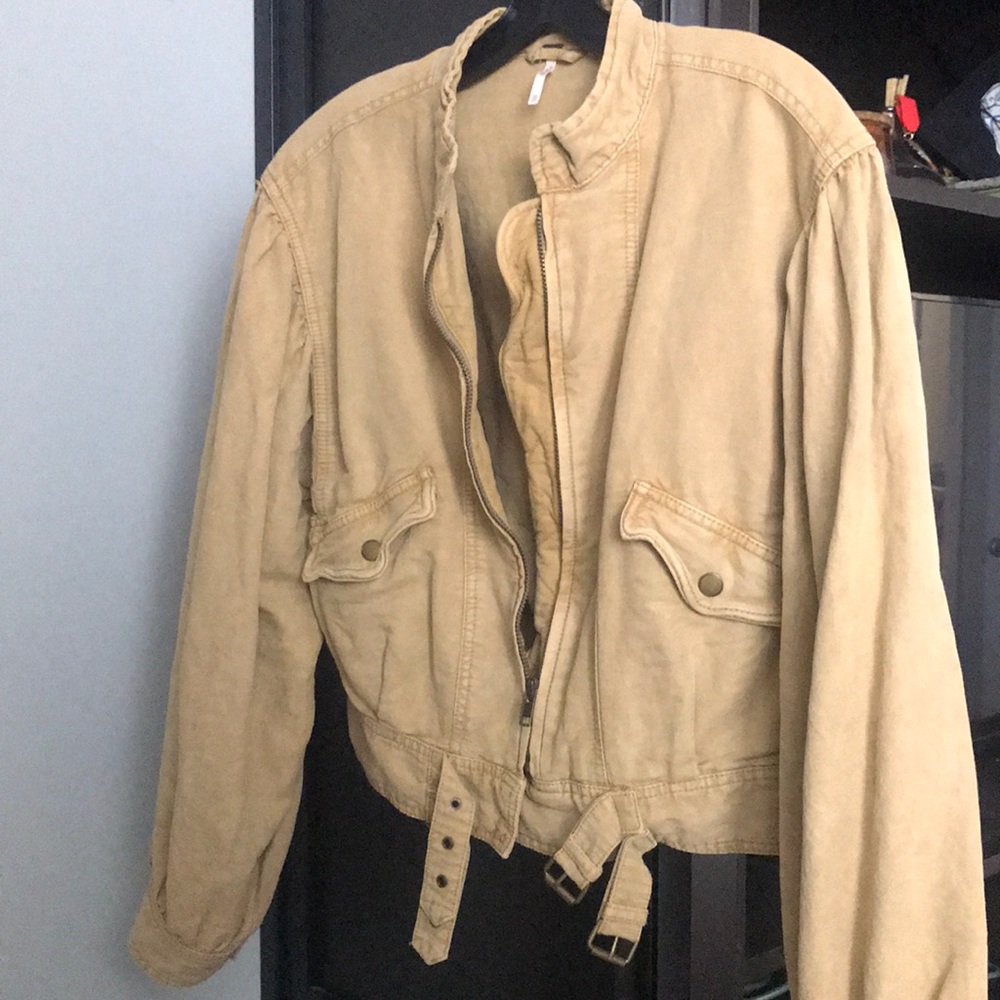Free People Khaki moto jacket